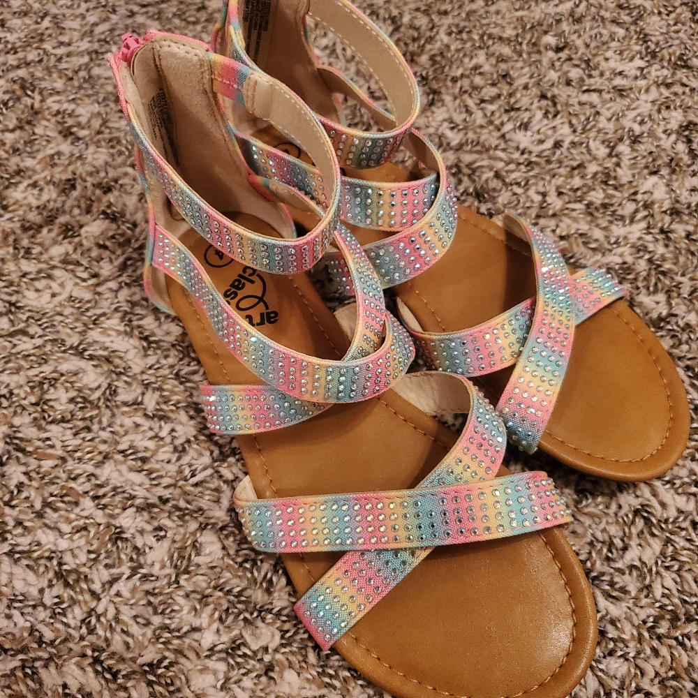Rainbow gladiator sandals, rainbow sandals, rainbow shoes